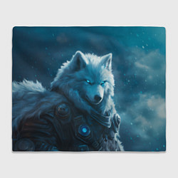 Плед флисовый Воин волк зимой, цвет: 3D-велсофт