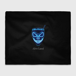 Плед флисовый Neon skull cocktail, цвет: 3D-велсофт