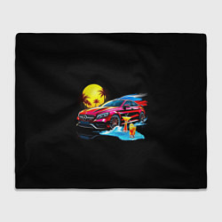 Плед флисовый Mercedes amg, цвет: 3D-велсофт