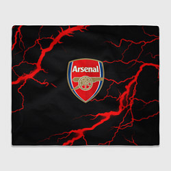 Плед флисовый Arsenal красные молнии, цвет: 3D-велсофт