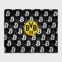 Плед флисовый Borussia биткоин паттерн, цвет: 3D-велсофт
