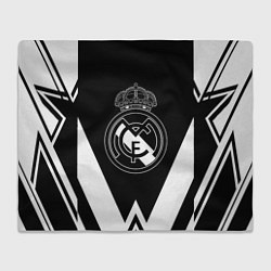 Плед флисовый Real Madrid геометрия спорт, цвет: 3D-велсофт