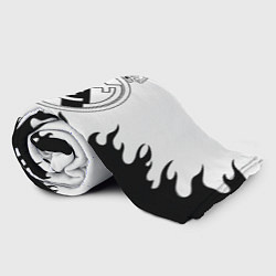 Плед флисовый Реал Мадрид черный огонь, цвет: 3D-велсофт — фото 2