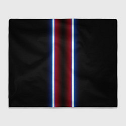 Плед флисовый Color white blue red neon, цвет: 3D-велсофт