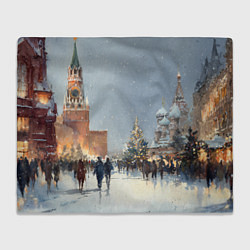Плед флисовый Москва - новый год, цвет: 3D-велсофт