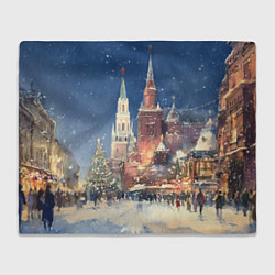 Плед флисовый Новый год - Москва, цвет: 3D-велсофт
