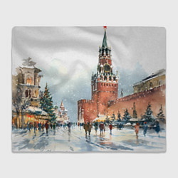 Плед флисовый Новогодний Кремль, цвет: 3D-велсофт