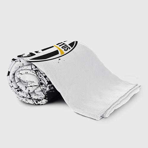 Плед Ювентус черные краски всплеск / 3D-Велсофт – фото 2