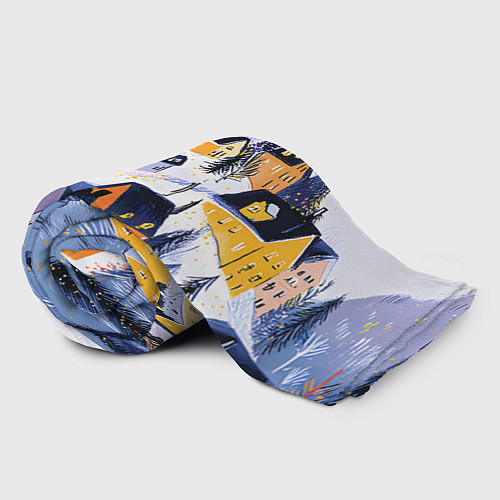 Плед Новогодние домики на горе / 3D-Велсофт – фото 2