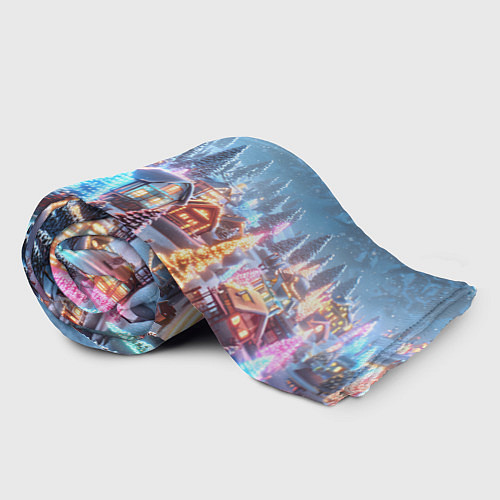 Плед Городок в новогодних огоньках / 3D-Велсофт – фото 2