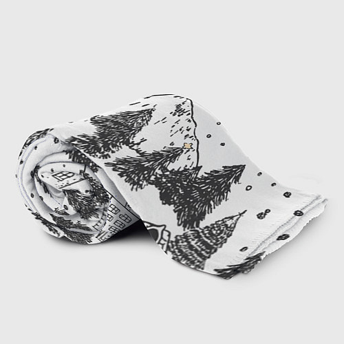 Плед Заснеженный черно-белый город / 3D-Велсофт – фото 2