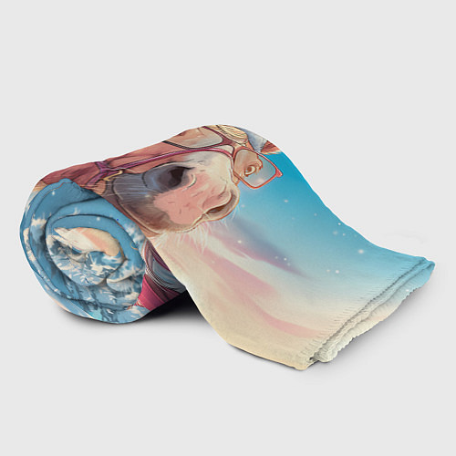 Плед Новогодняя лошадь в очках / 3D-Велсофт – фото 2