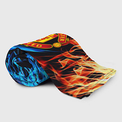 Плед флисовый Манчестер Юнайтед огонь битва, цвет: 3D-велсофт — фото 2