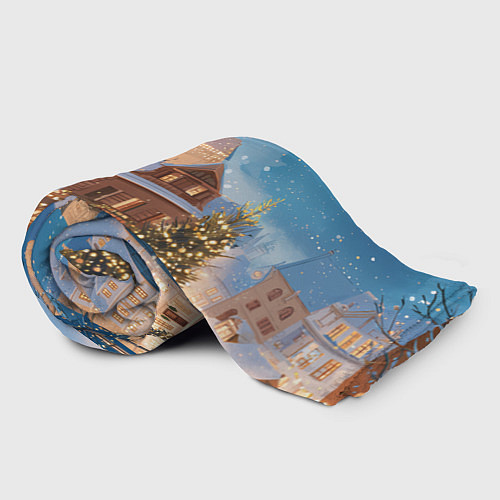 Плед Новогодний дворик и елка / 3D-Велсофт – фото 2