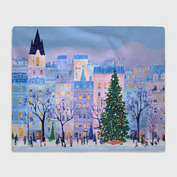 Плед флисовый Новогодний двор, цвет: 3D-велсофт