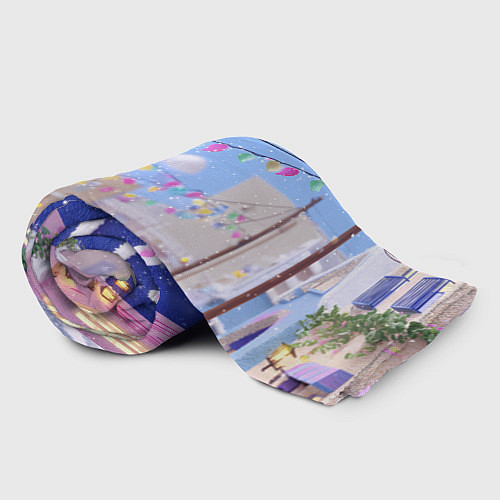 Плед Предновогодний праздничный дворик / 3D-Велсофт – фото 2