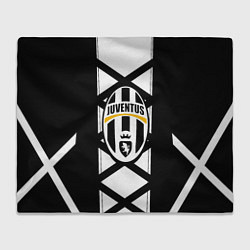 Плед флисовый Ювентус геометрия полосы линии, цвет: 3D-велсофт