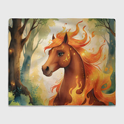 Плед флисовый Милая огненная лошадь, цвет: 3D-велсофт