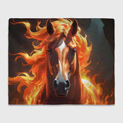 Плед флисовый Статная огненная лошадь, цвет: 3D-велсофт