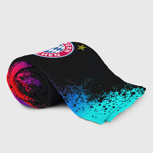 Плед Бавария Мюнхен краски неон градиент / 3D-Велсофт – фото 2