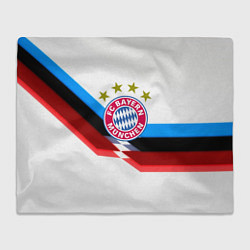 Плед флисовый Бавария Мюнхен геометрия спорт, цвет: 3D-велсофт