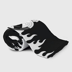 Плед флисовый Реал Мадрид огонь белый, цвет: 3D-велсофт — фото 2