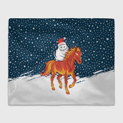 Плед флисовый Кот Бендер и огненный конь - 2026, цвет: 3D-велсофт