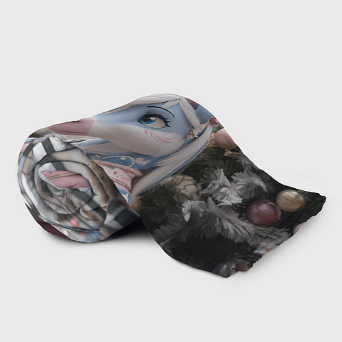 Плед Новогодняя лошадка у елки / 3D-Велсофт – фото 2