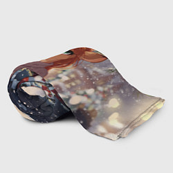 Плед флисовый Новогодняя аниме лошадка, цвет: 3D-велсофт — фото 2