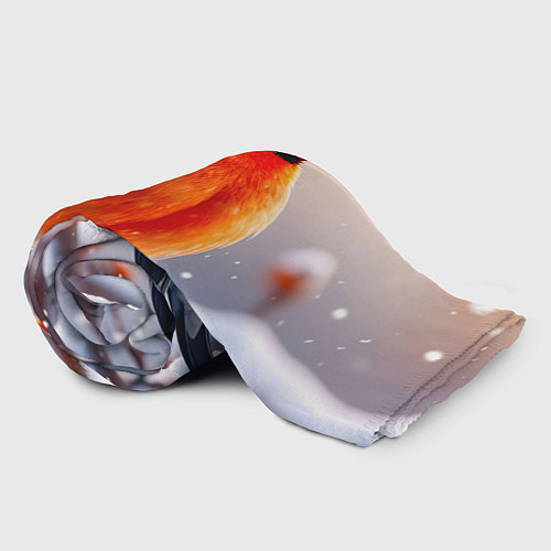 Плед Снегирь на зимней ветке / 3D-Велсофт – фото 2