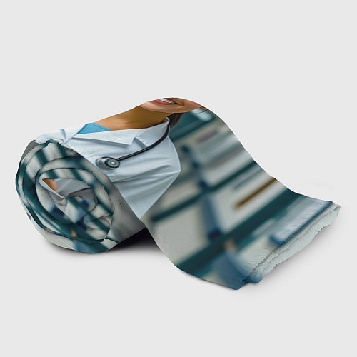 Плед Медицинская сестра с улыбкой / 3D-Велсофт – фото 2