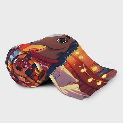 Плед Лошадка зимним вечером / 3D-Велсофт – фото 2