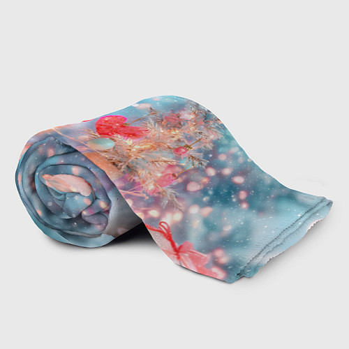 Плед Котенок и гирлянда из сердечек / 3D-Велсофт – фото 2