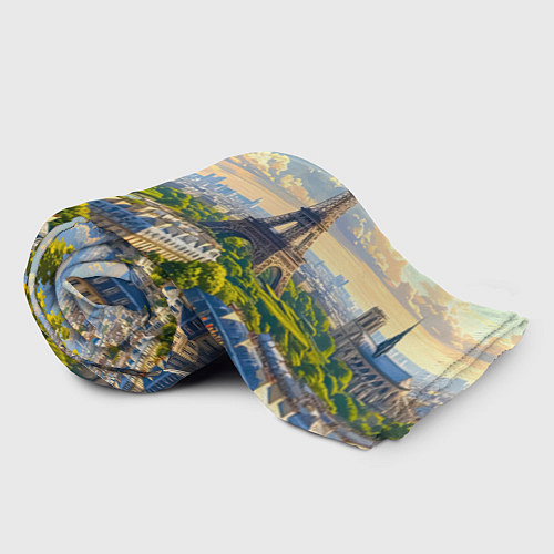 Плед Золотой Париж взгляд с высоты / 3D-Велсофт – фото 2