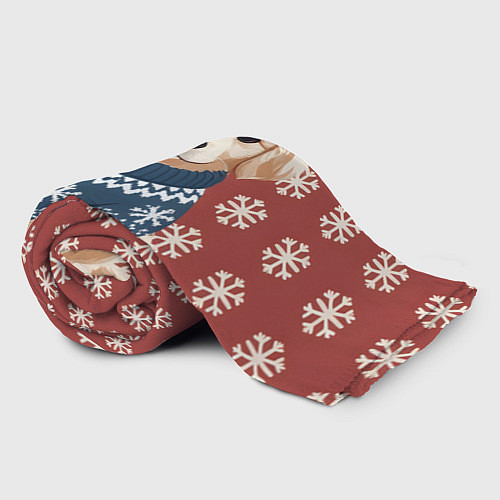 Плед Новогодний ретривер / 3D-Велсофт – фото 2