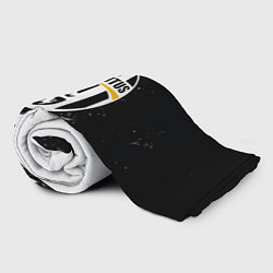 Плед флисовый Ювентус белые краски штрихи, цвет: 3D-велсофт — фото 2