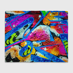 Плед флисовый Граффити, цвет: 3D-велсофт