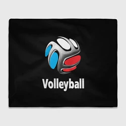 Плед флисовый Волейбольный мяч российский триколор, цвет: 3D-велсофт