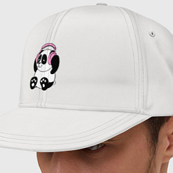 Кепка-снепбек Panda in headphones панда в наушниках, цвет: белый