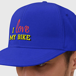 Кепка-снепбек I love my bike, цвет: синий