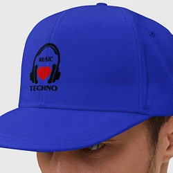 Кепка-снепбек Techno Music is Love, цвет: синий