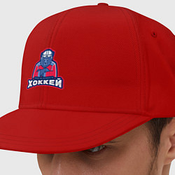 Кепка-снепбек Россия - Хоккей, цвет: красный