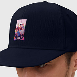 Кепка-снепбек BTS art anime style, цвет: тёмно-синий