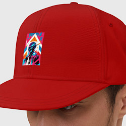 Кепка-снепбек Cyber skull - pop art, цвет: красный
