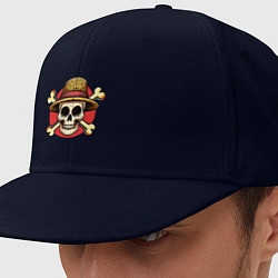 Кепка-снепбек Ван Пис - лого с черепом, цвет: тёмно-синий