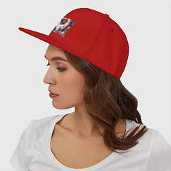 Кепка-снепбек Искусство японская девушка, цвет: красный — фото 2