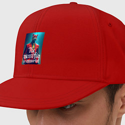 Кепка-снепбек Мяуфия бессмертна - мем, цвет: красный