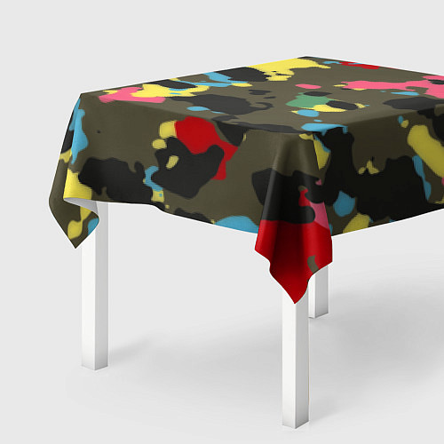 Скатерть для стола Цветной камуфляж / 3D-принт – фото 2