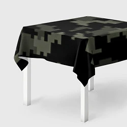 Скатерть для стола Камуфляж пиксельный: черный/серый, цвет: 3D-принт — фото 2