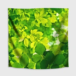 Скатерть для стола Зелёные листья, цвет: 3D-принт
